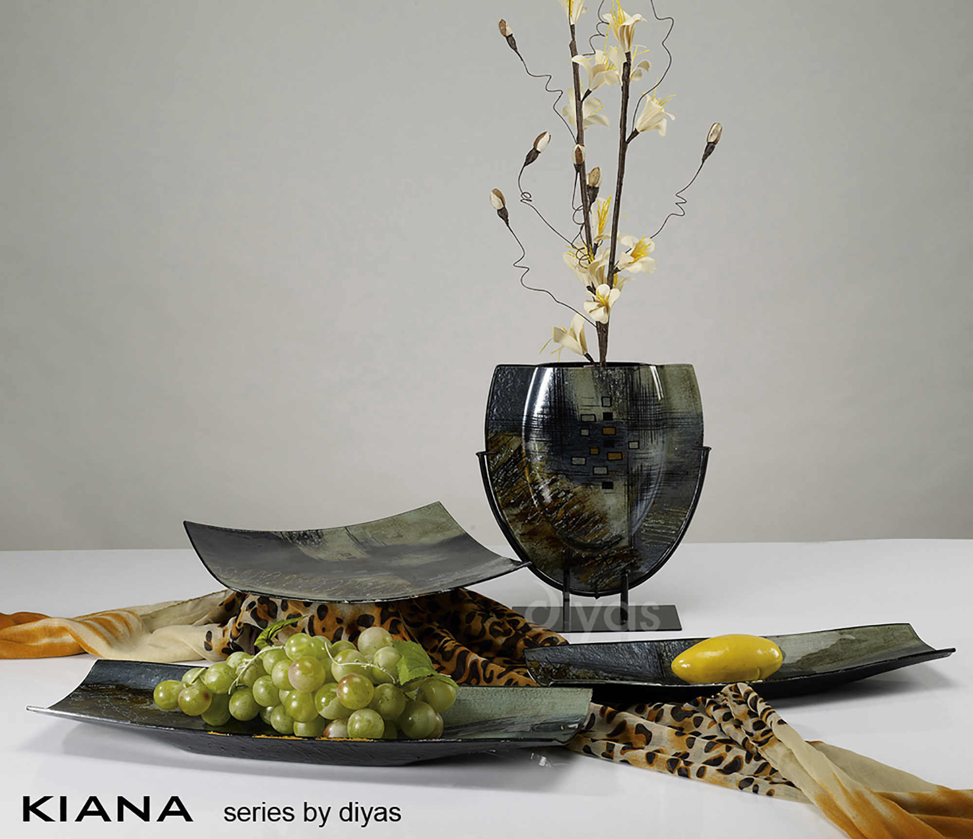 Kiana Glitter Art Glassware Diyas Home Platters